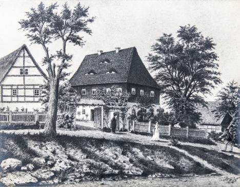 Pfarrhaus Porschendorf mit Pächterhaus um 1870